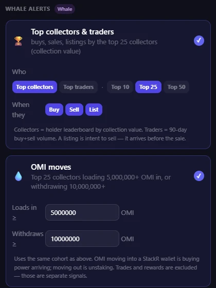 Setting up a top-collector alert